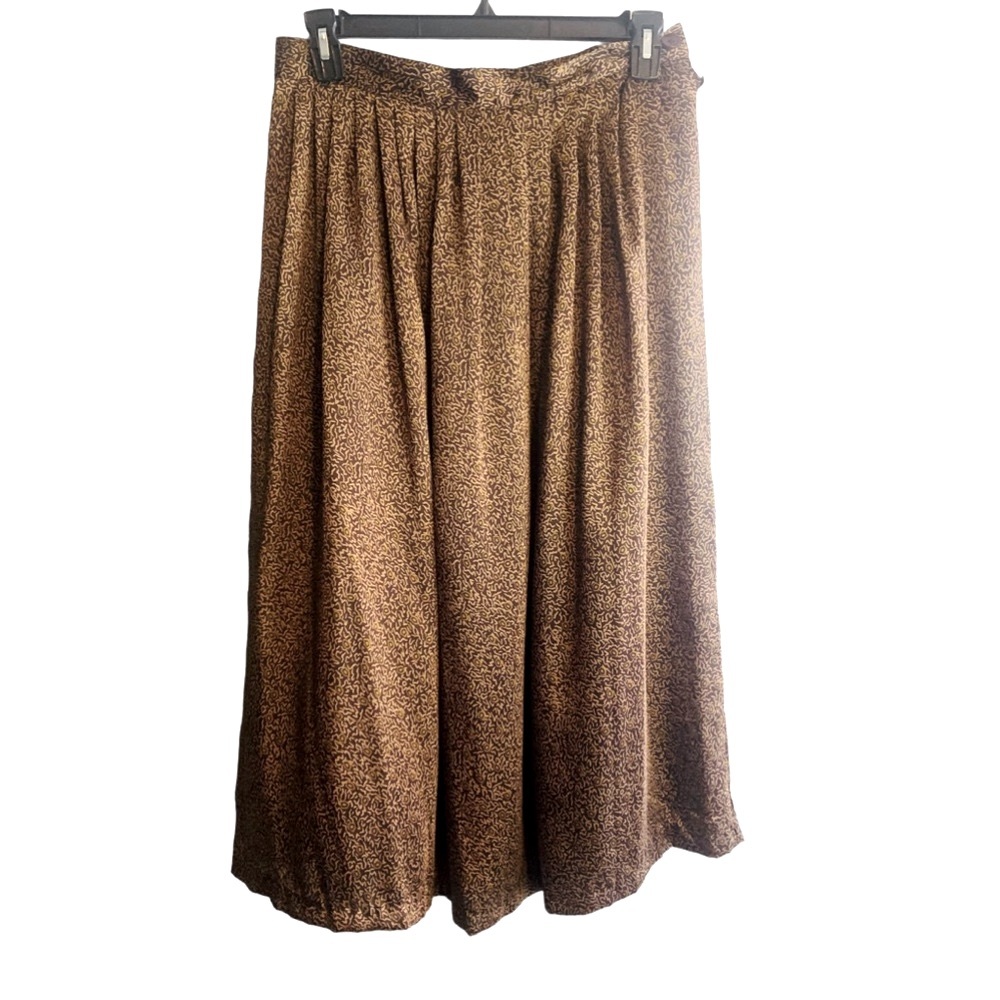 Vintage Melrose Options Women’s Brown Pleated Midi Skirt. Size 16 SKU12
